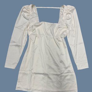 Danielle Bernstein Women's Long-Sleeve Mini Dress, Ivory, Size M